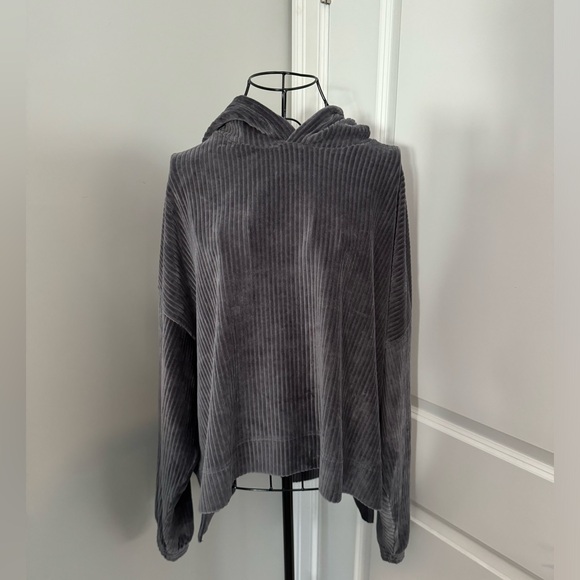 NWT Aerie Groove-On Velour Hoodie in Size Large - Picture 4 of 8